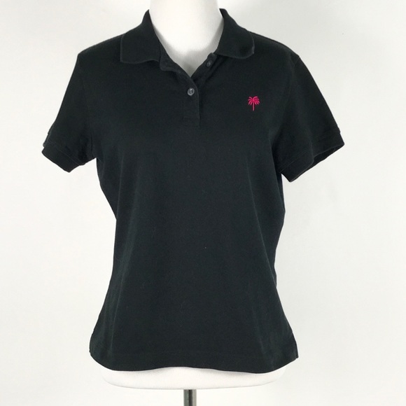Lilly Pulitzer Tops - Lilly Pulitzer black polo shirt size Medium